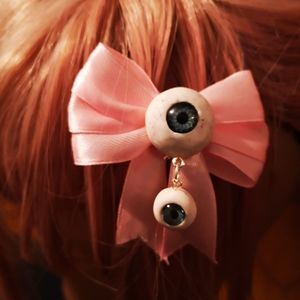 Pastel Goth Eyeball Hair Bow